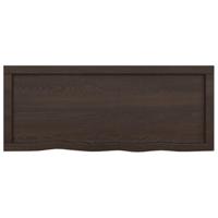 Wastafelblad 100x40x(2-6) cm behandeld massief hout donkerbruin - thumbnail