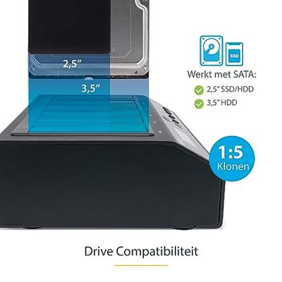 .com USB 3.0  eSATA 6-bay harde-schijfduplicatordock - 1:5 HDD-SSD-kloner en -wisser - Vaste-schijfduplicator - 5 bays (SATA-300)