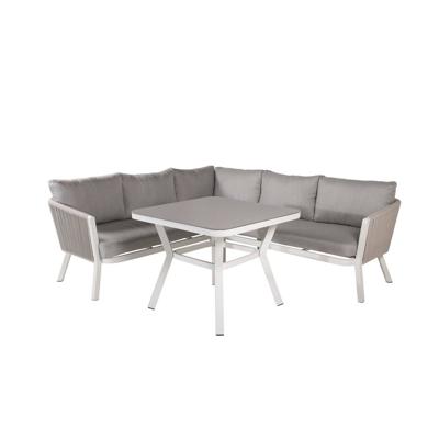 Nohr Loungeset 'Sauel' Met hoekbank en tafel, kleur Grijs/Wit