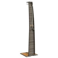 Buitendouche 55x60x224 cm poly rattan en acaciahout grijs - thumbnail