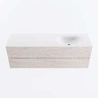 MONDIAZ VICA 150cm badmeubel onderkast Underlayment 2 lades. Wastafel MOON rechts 1 kraangat, kleur Talc. - thumbnail