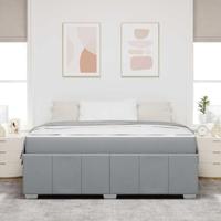 Bedframe met matras Lichtgrijs 180 x 200 cm Stof - thumbnail