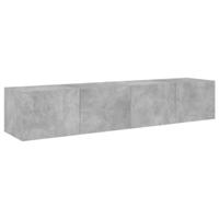 Tv-wandmeubels met LED-verlichting 2 st 80x35x31 cm betongrijs - thumbnail