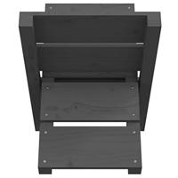 Houtblokhouder 47x39,5x48 cm massief grenenhout grijs - thumbnail