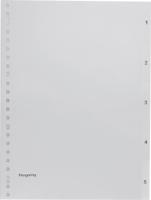 Pergamy tabbladen, ft A4, 23-gaatsperforatie, grijze PP, set 1-5 - thumbnail