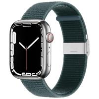 Nylon bandje met klemsluiting - Donkergroen - Geschikt voor Apple Watch 44mm / 45mm / 46mm / 49mm - thumbnail