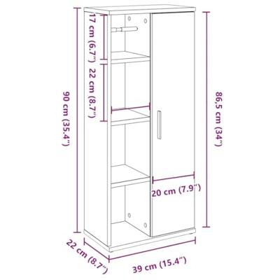 Badkamerkast met rolhouder 39x22x90 cm gerookt eikenkleurig Badkamerkast met rolhouder 39x22x90 cm gerookt eikenkleurig