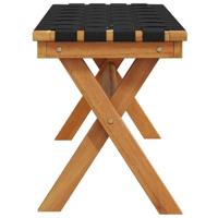 Tuinbank massief acaciahout en stof zwart - thumbnail