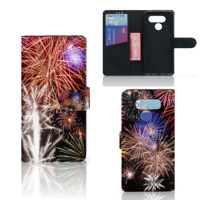 LG Q60 Wallet Case met Pasjes Vuurwerk - thumbnail