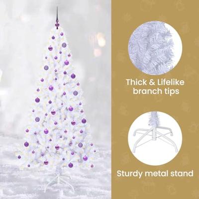 Kunstkerstboom met 300 LED Wit 210 cm PVC en staal