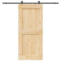 Schuifdeur met beslag 100x210 cm massief grenenhout - thumbnail