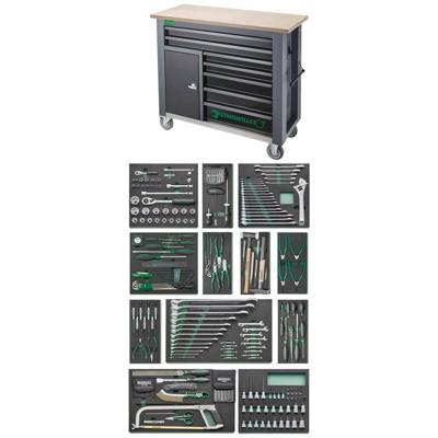 Stahlwille 98830195 Mobiele werkbank incl. 267-delig Premium-gereedschapsassortiment 7 lades (b x h x d) 1150 x 1045 x 500 mm