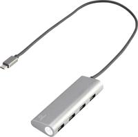 Renkforce USB 3.2 Gen 1-hub 3 poorten Met ingebouwde SD-kaartlezer, Met aluminium behuizing Zilver - thumbnail
