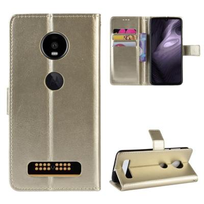 Retro Crazy Horse textuur horizontale Flip lederen case voor Motorola Moto Z4 Play met houder & kaartsleuven & portemonnee & Lanyard (goud) Retro Crazy Horse textuur horizontale Flip lederen case voor Motorola Moto Z4 Play met houder & kaartsleuven & portemonnee & Lanyard (goud)