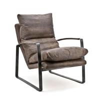 Eleonora Leren Fauteuil 'Lex' kleur donkerbruin leder - thumbnail