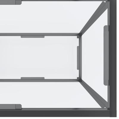 Wandtafel 180x35x75,5 cm gehard glas transparant