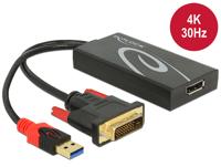 Delock 62596 Adapter DVI male > DisplayPort 1.2 female zwart - thumbnail