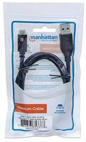 Manhattan USB-kabel USB 3.2 Gen1 (USB 3.0 / USB 3.1 Gen1) USB-A stekker, USB-C stekker 1.00 m Zwart UL gecertificeerd 353373 - thumbnail