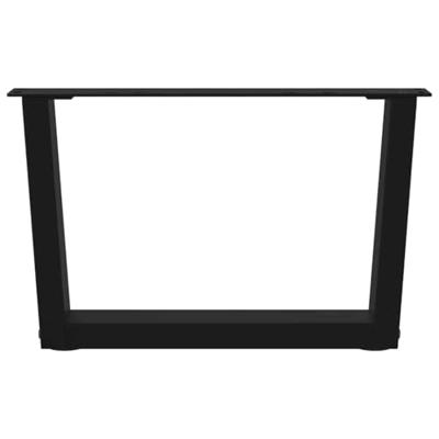 Eettafelpoten 2 st V-vormig 50x(30-31,3) cm staal zwart