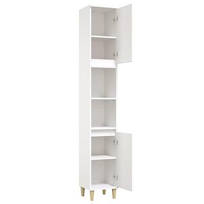 Badkamerkast 30x30x190 cm bewerkt hout wit