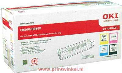 OKI 43698501 tonercartridge Origineel Zwart, Cyaan, Magenta, Geel 4 stuk(s)