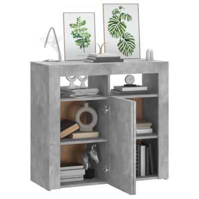VidaXL Dressoir met led-verlichting 80x35x75 cm betongrijs