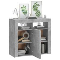 Dressoir met LED-verlichting 80x35x75 cm betongrijs - thumbnail