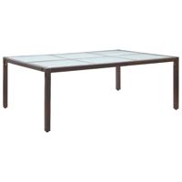 Tuintafel 200x150x74 cm poly rattan bruin - thumbnail