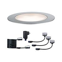Paulmann 93692 Verlichtingssysteem Plug&Shine LED-buiteninbouwlampen (basisset) Set van 3 stuks LED 3 W Warmwit Zilver - thumbnail