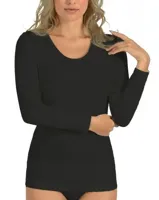 Entex thermo shirt dames lange mouw - Warm wollen ondershirt - Diepe ronde hals - thumbnail