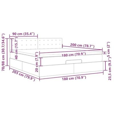 Ottoman bed met matras en LED's 180x200cm fluweel zwart