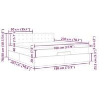 Ottoman bed met matras en LED's 180x200cm fluweel zwart - thumbnail