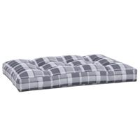 VidaXL Palletkussen 120x80x12 cm stof ruitpatroon grijs - thumbnail