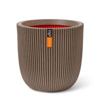 Capi nature groove nl bol bloempot 35x34 cm warme taupe - thumbnail