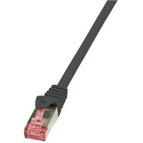 LogiLink CQ2033S RJ45 Netwerkkabel, patchkabel CAT 6 S/FTP 1.00 m Zwart Vlambestendig, Snagless 1 stuk(s)