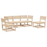 5-delige Loungeset massief grenenhout - thumbnail
