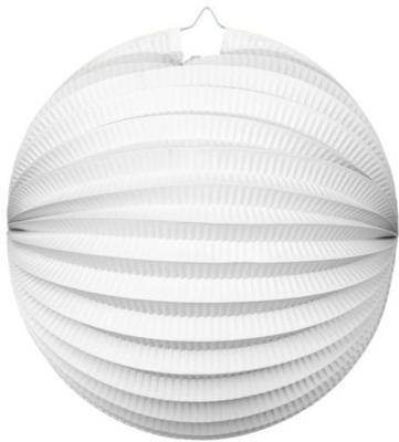 Globos Papieren lantaarn rond wit, 25cm