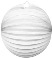 Globos Papieren lantaarn rond wit, 25cm - thumbnail