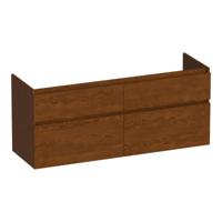 Brauer Delight - Onderkast - 120 cm - met 4 Softclose Lades Greeploos en 2 Sifon Uitsparingen - Lamellen Eiken Bruin - thumbnail