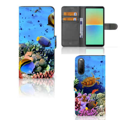 Sony Xperia 10 IV | Telefoonhoesje | Met pasjeshouder | Vissen Sony Xperia 10 IV | Telefoonhoesje | Met pasjeshouder | Vissen