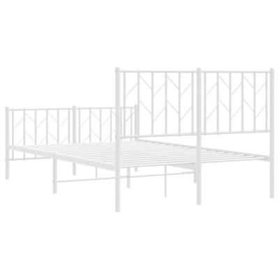 Bedframe met hoofd- en voeteneinde metaal wit 120x200 cm - thumbnail