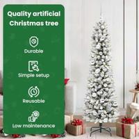Kunstkerstboom met 300 LED Wit 180 cm PVC en Metaal en Plastic - thumbnail