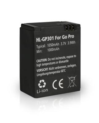 Hähnel HL-GP302/301 Camera-accu Vervangt originele accu AHDBT-301, 3661086 GoPro Hero HD3, 3+ 3.7 V 1200 mAh Hähnel HL-GP302/301 Camera-accu Vervangt originele accu AHDBT-301, 3661086 GoPro Hero HD3, 3+ 3.7 V 1200 mAh