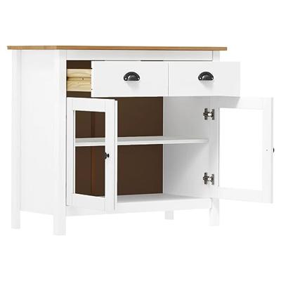 Dressoir Hill Range 90x40x80 cm massief grenenhout wit