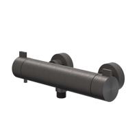 Douchethermostaatkraan IVY Tribe Opbouw Cooltouch RVS316 Geborsteld Carbon Black PVD - thumbnail