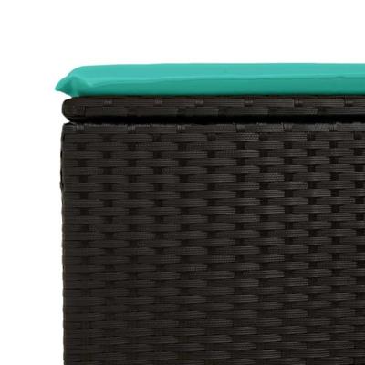 2-delige Loungeset met kussens poly rattan acacia zwart