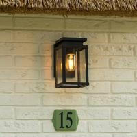 Jersey Muurlamp Bewegingssensor Zwart met LED - thumbnail