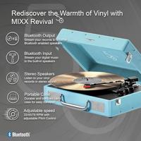 Vinyl draaitafel - MIXX - Revival 55 - Ingebouwde stereoluidsprekers - 3 snelheden - Bluetooth - RCA-uitgang - Blauw - thumbnail