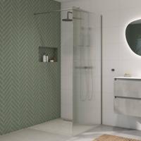 Saqu Modulo inloopdouche incl. antikalk 100x210cm geribbeld glas geborsteld grijs - thumbnail