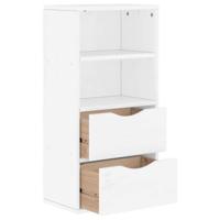 Bijzetkast met lades ODDA 40x24x79 cm massief grenenhout wit - thumbnail